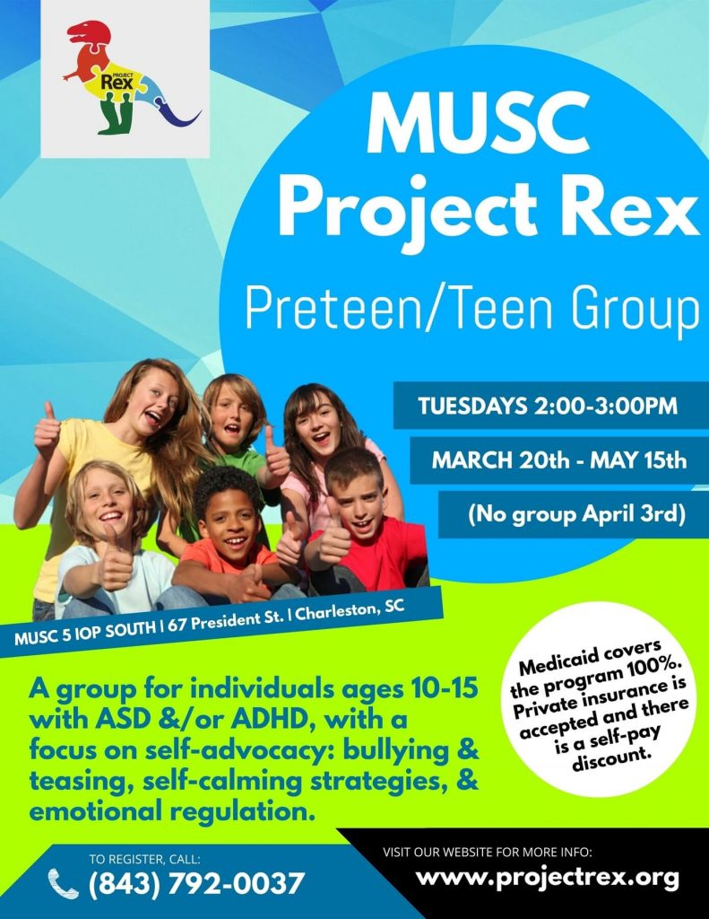 autism family support musc charleston sc project rex autism support group flyers